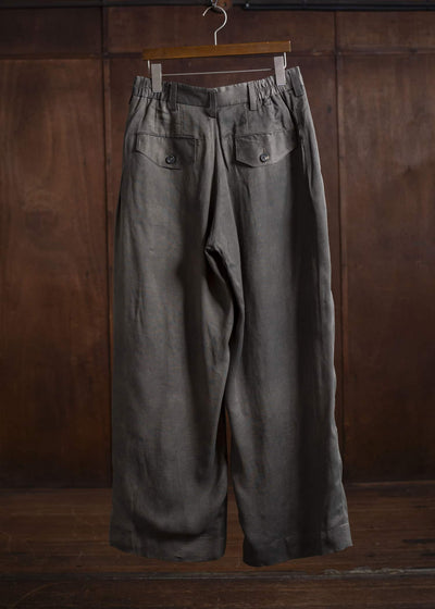 ZIGGY CHEN 0M2510547 Straight Leg Wide Trousers DARK GREY