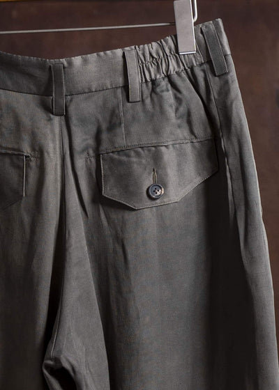 ZIGGY CHEN 0M2510547 Straight Leg Wide Trousers DARK GREY