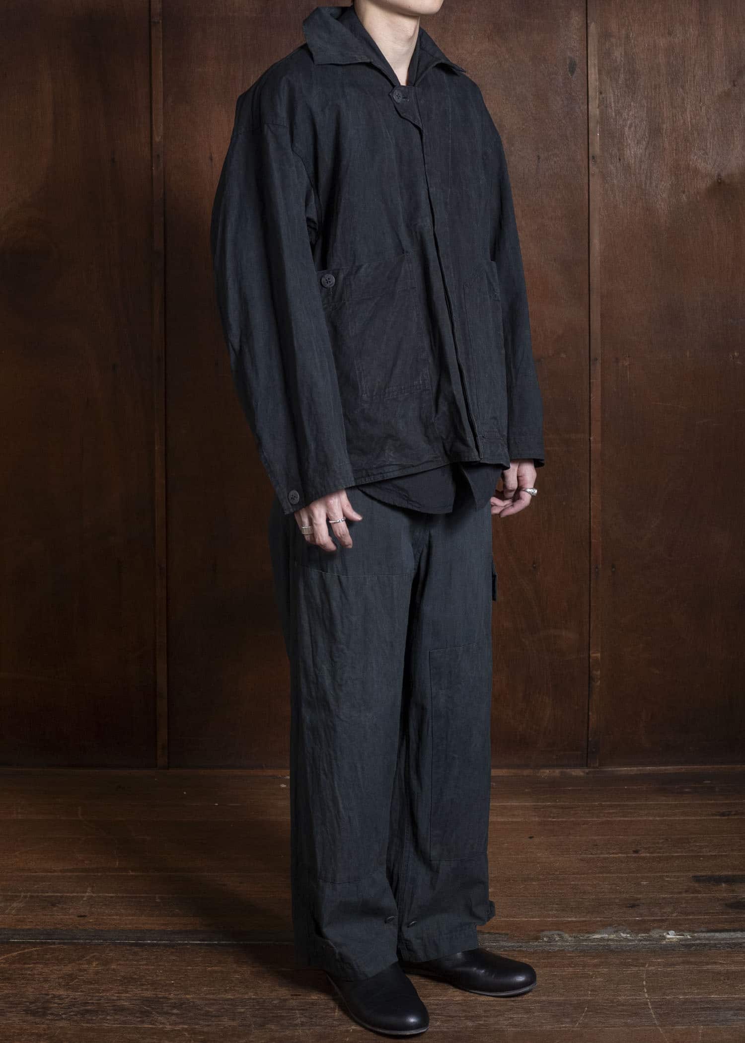 amachi. Double Knee Cargo Pants - Light Weight AY009B-3032 ND - Blue Gray