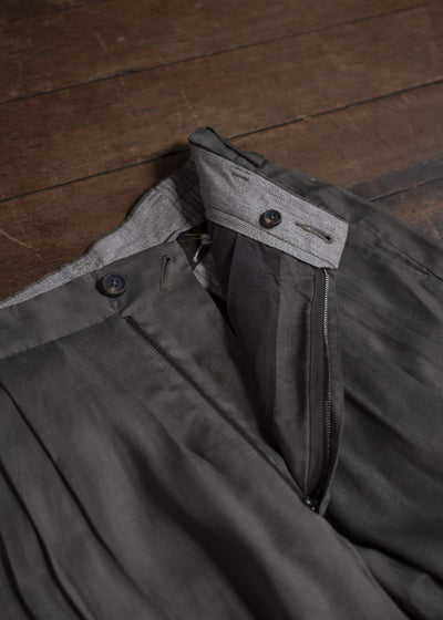 ZIGGY CHEN 0M2510547 Straight Leg Wide Trousers DARK GREY