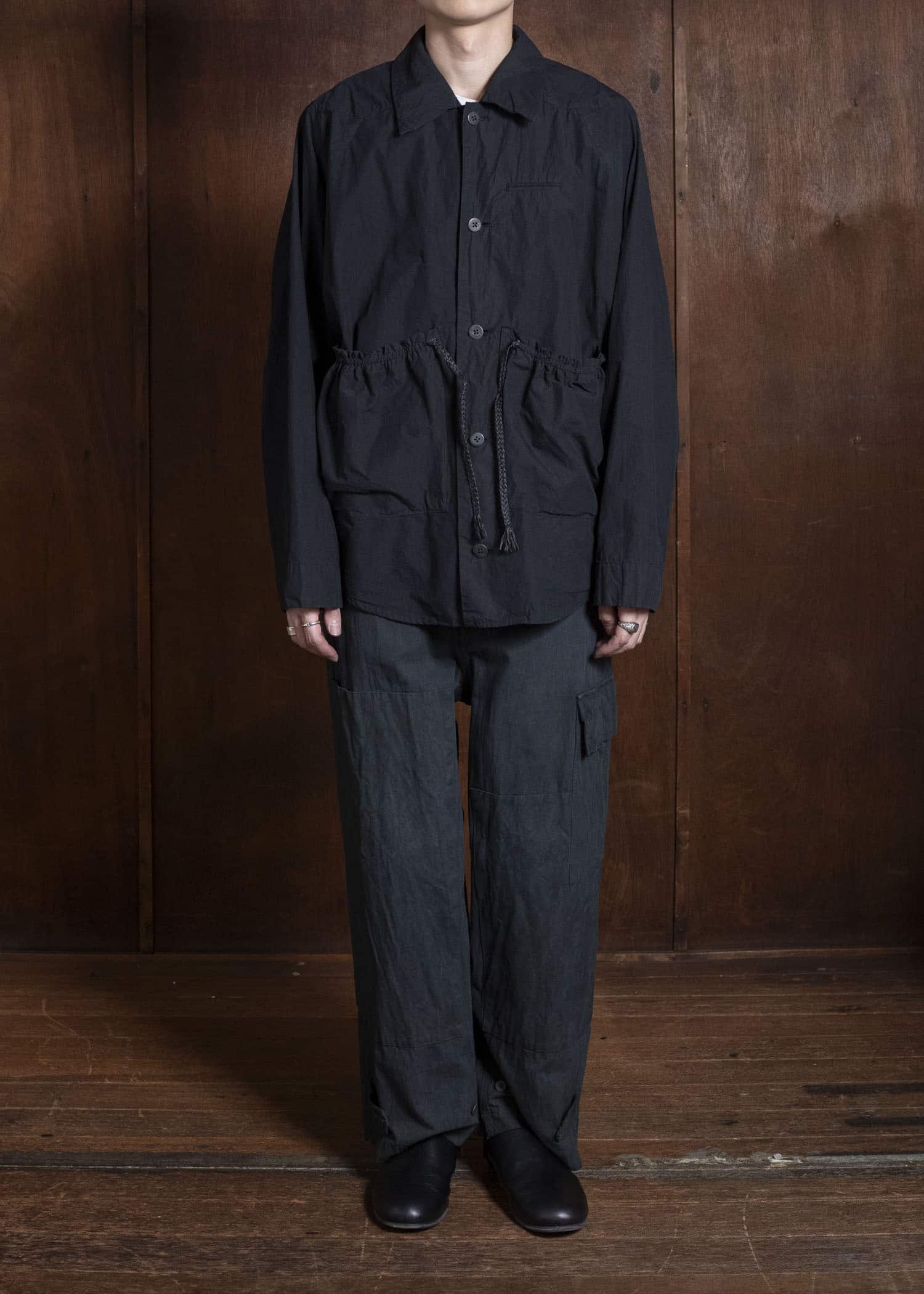 amachi. Fabric Forming Field Jacket AY18J-2098 Charcoal Black