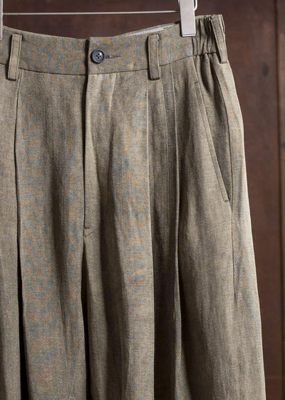 ZIGGY CHEN 0M2510504 Drop Crotch Wide Leg Trousers FADED OLIVE