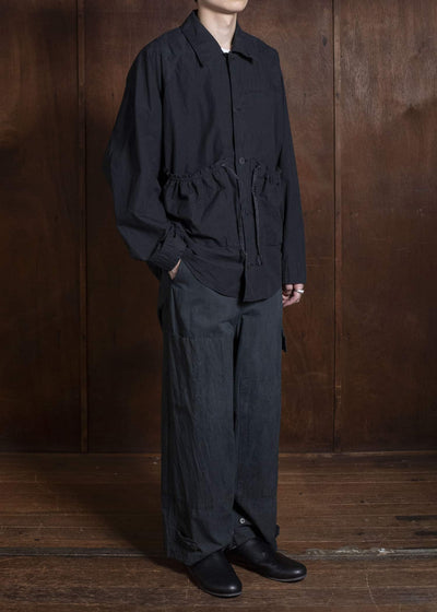 amachi. Fabric Forming Field Jacket AY18J-2098 Charcoal Black