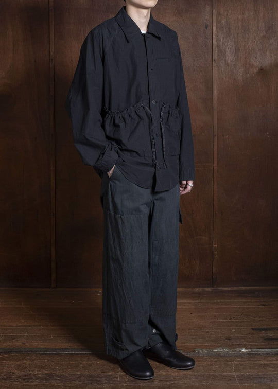 amachi. Fabric Forming Field Jacket AY18J-2098 Charcoal Black