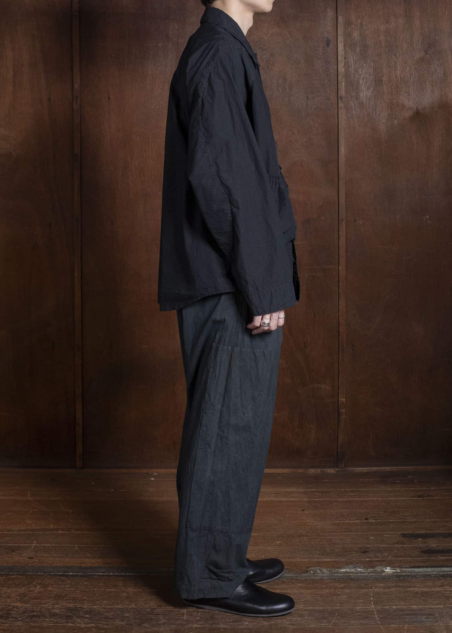 amachi. Fabric Forming Field Jacket AY18J-2098 Charcoal Black