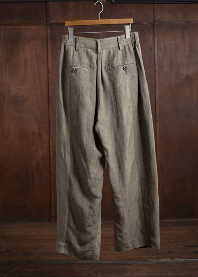 ZIGGY CHEN 0M2510504 Drop Crotch Wide Leg Trousers FADED OLIVE