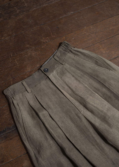 ZIGGY CHEN 0M2510504 Drop Crotch Wide Leg Trousers FADED OLIVE