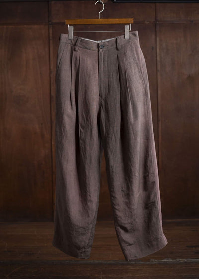 ZIGGY CHEN 0M2510546 Front Pleats Trousers MAUVE BROWN