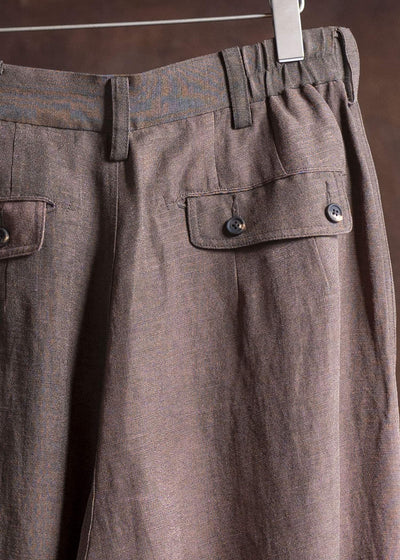 ZIGGY CHEN 0M2510546 Front Pleats Trousers MAUVE BROWN