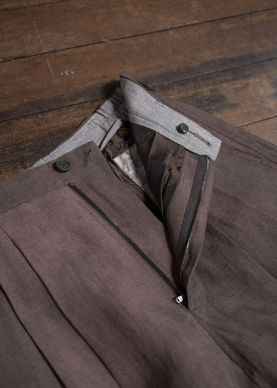 ZIGGY CHEN 0M2510546 Front Pleats Trousers MAUVE BROWN