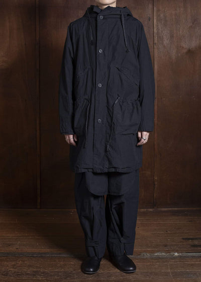 amachi. Fabric Forming Field Coat AY18C-2097 Charcoal Black