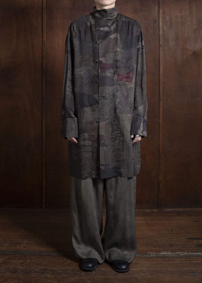 ZIGGY CHEN 0M2510725 Digital Print High Neck Long Shirt MIX OLIVE