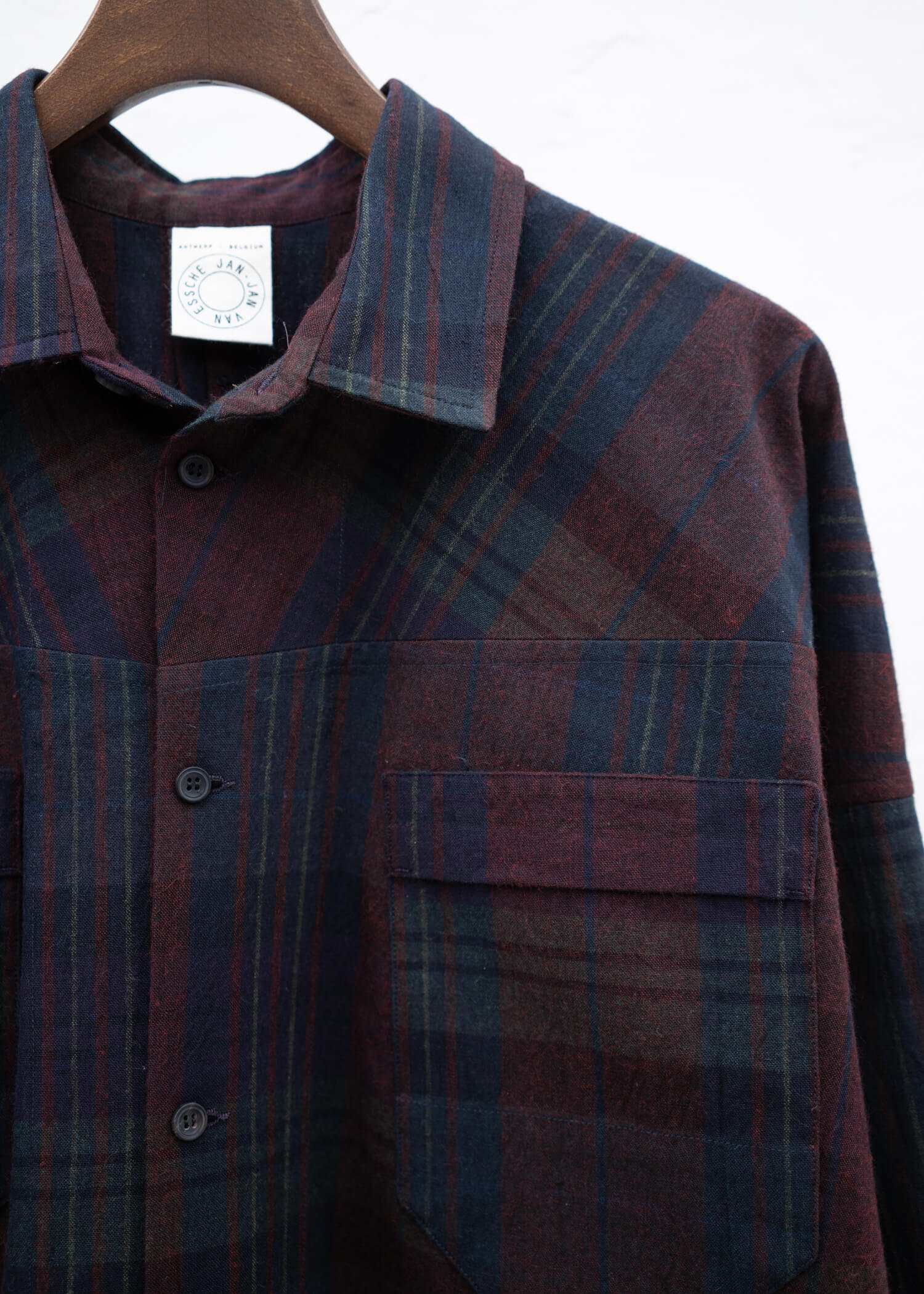 JAN-JAN VAN ESSCHE "SHIRT#97" LONG SLEEVE REGULAR FIT SHIRT DUSK CHECK CANVAS