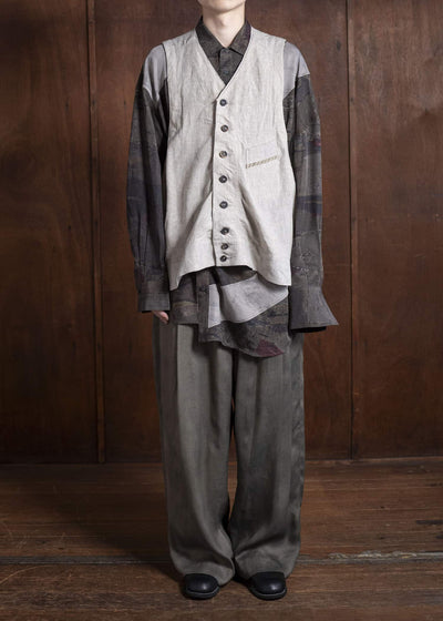 ZIGGY CHEN 0M2510103 Collarless Waistcoat LIGHT GREY
