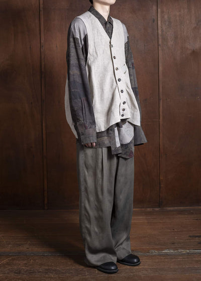 ZIGGY CHEN 0M2510103 Collarless Waistcoat LIGHT GREY