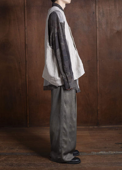 ZIGGY CHEN 0M2510103 Collarless Waistcoat LIGHT GREY