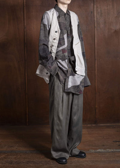 ZIGGY CHEN 0M2510103 Collarless Waistcoat LIGHT GREY