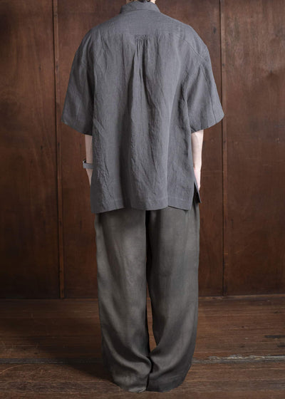 ZIGGY CHEN 0M2510547 Straight Leg Wide Trousers DARK GREY