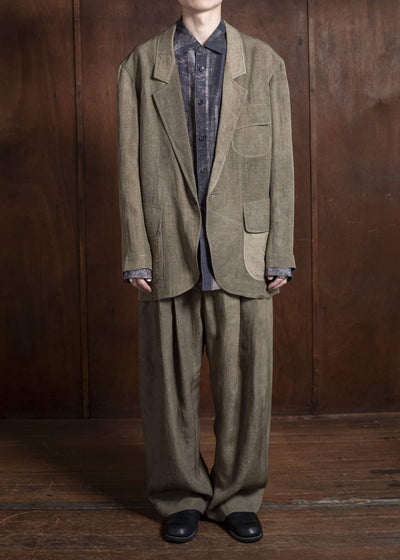 ZIGGY CHEN 0M2510920 1 Button Long Jacket FADED OLIVE