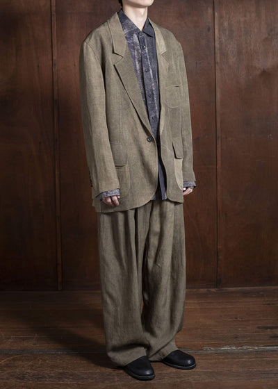 ZIGGY CHEN 0M2510920 1 Button Long Jacket FADED OLIVE