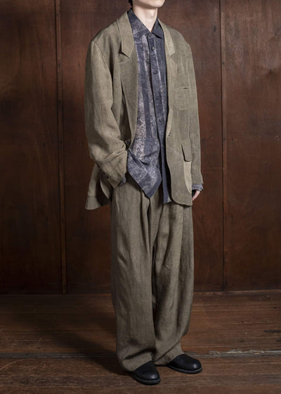 ZIGGY CHEN 0M2510920 1 Button Long Jacket FADED OLIVE