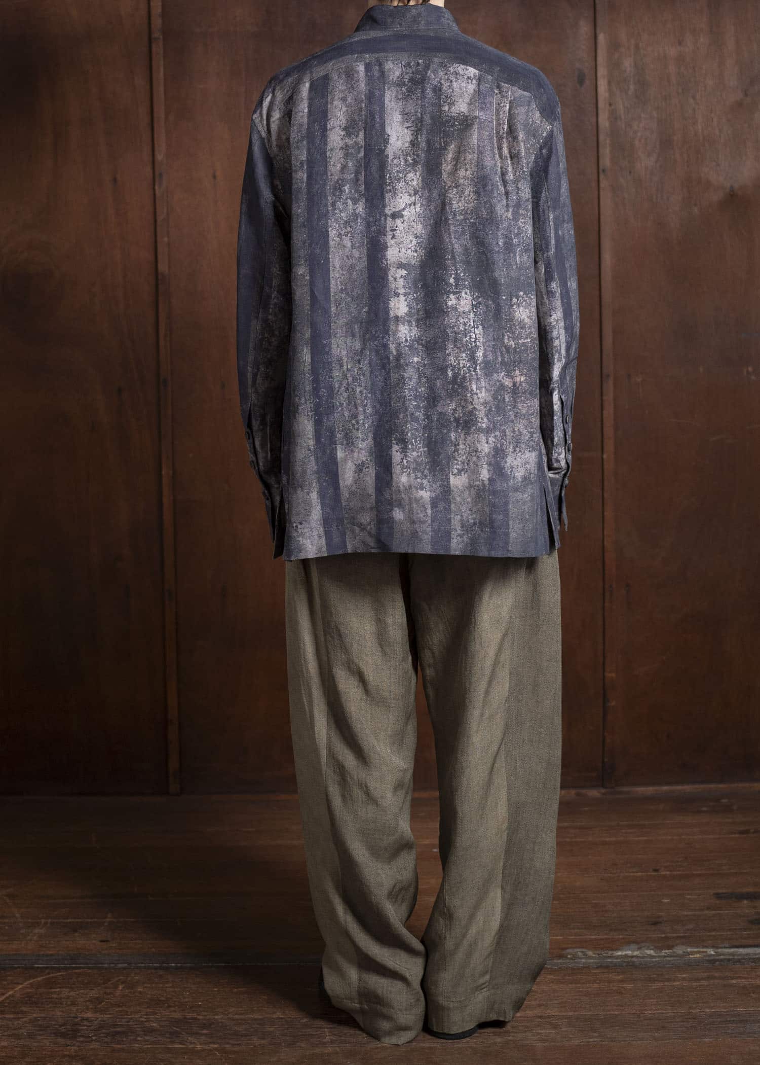 ZIGGY CHEN 0M2510745 Digital Print Long Shirt CHARCOAL PURPLE