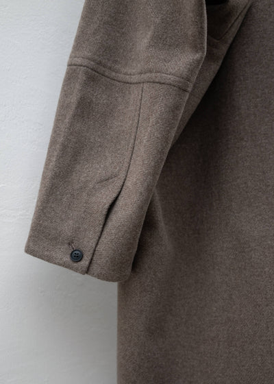 JAN-JAN VAN ESSCHE ”COAT#27” OVERSIZED DOUBLE BREASTED CAR COAT NATURAL BROWN YAK WOOL