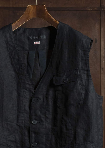 KLASICA MALAKOFF-db DECONSTRUCTED WORK WEAR VEST BLACK