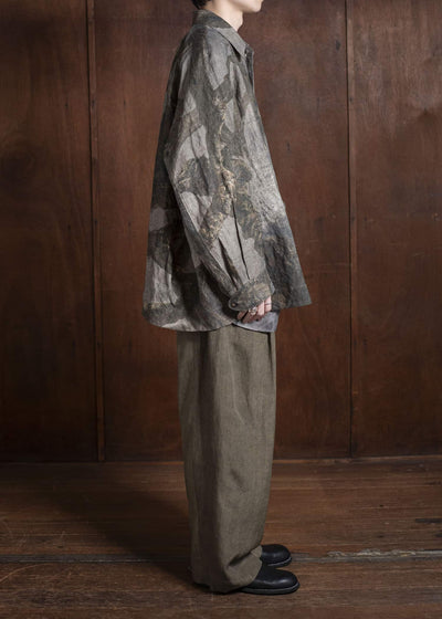 ZIGGY CHEN 0M2510723 Digital Print Shirt Jacket GREY X OLIVE