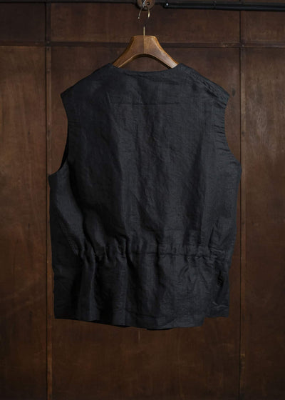 KLASICA MALAKOFF-db DECONSTRUCTED WORK WEAR VEST BLACK