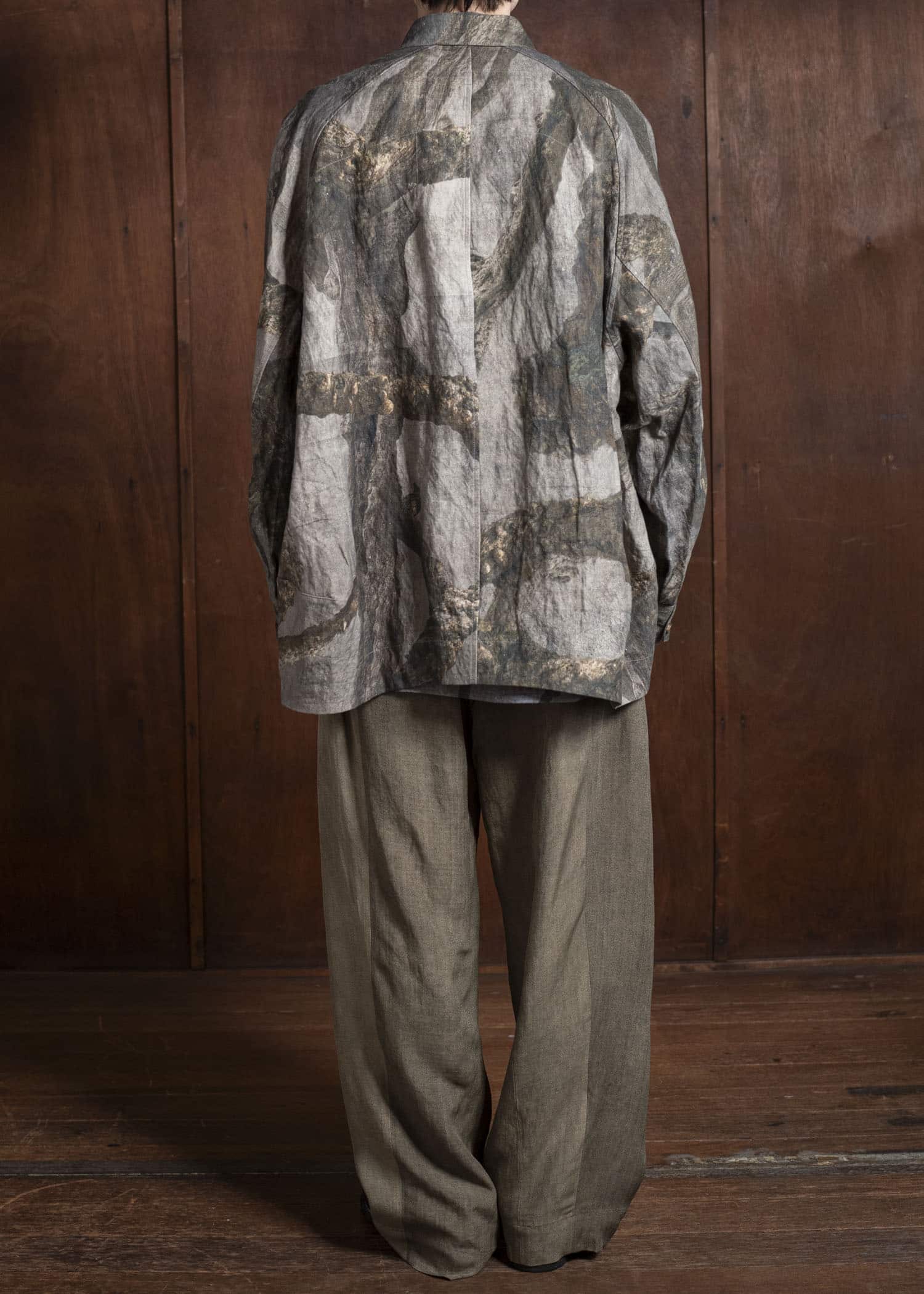 ZIGGY CHEN 0M2510723 Digital Print Shirt Jacket GREY X OLIVE