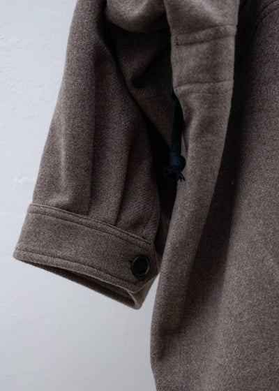 JAN-JAN VAN ESSCHE ”JACKET#54" OVERSIZED HOODED PULLOVER JACKET  NATURAL BROWN YAK WOOL