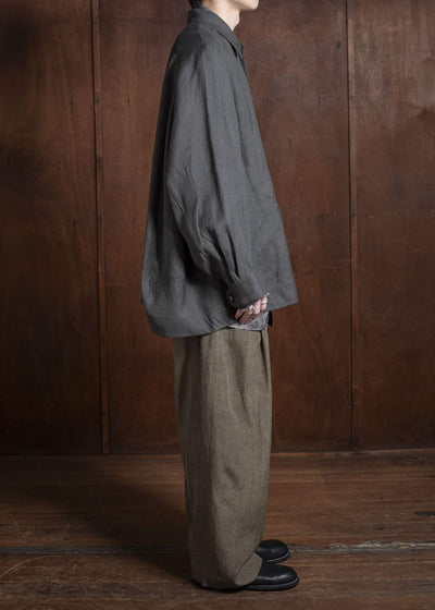 ZIGGY CHEN 0M2510504 Drop Crotch Wide Leg Trousers FADED OLIVE