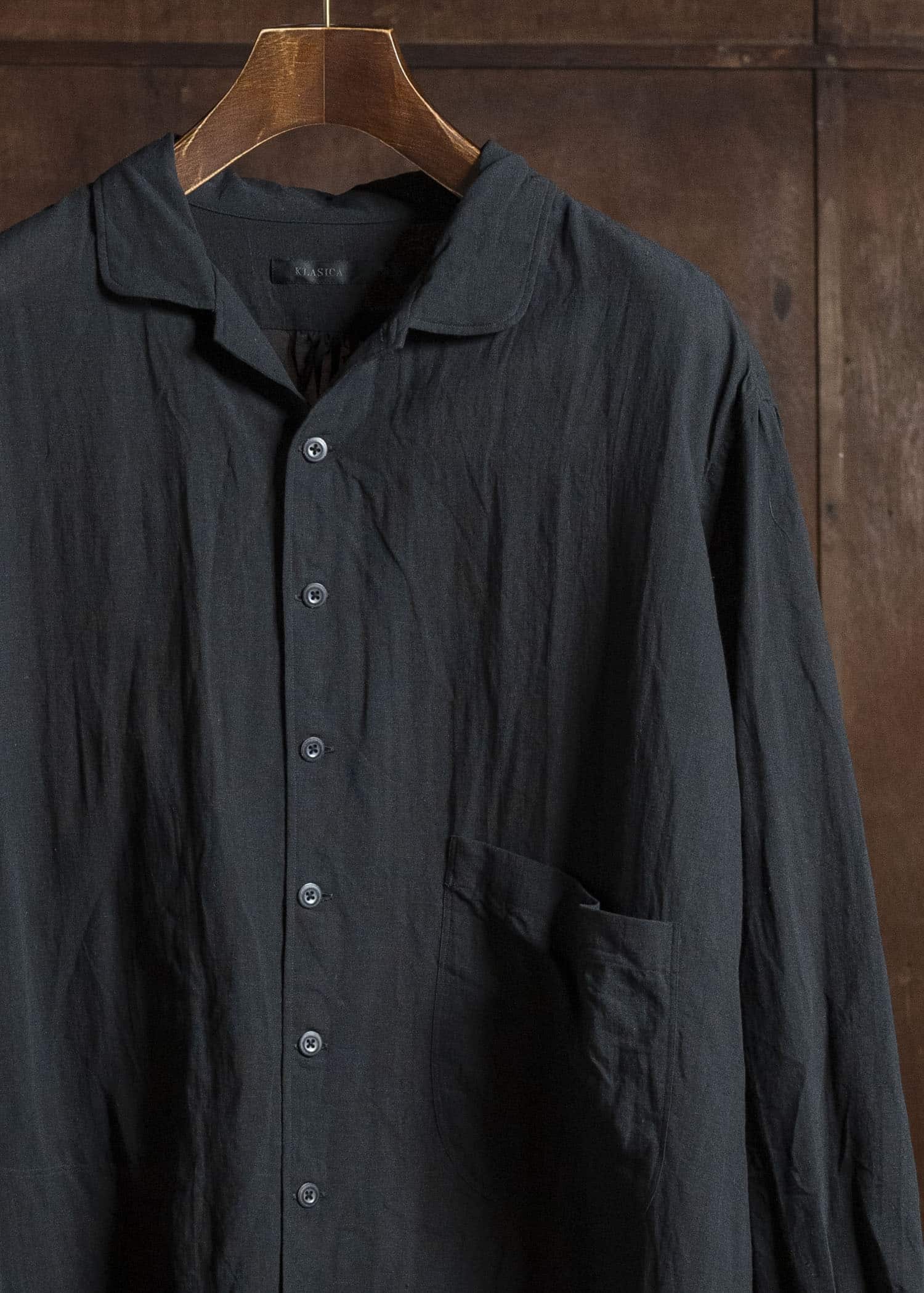 KLASICA SH-050-tw SQUARE TAIL LONG PYJAMA SHIRTS BLACK