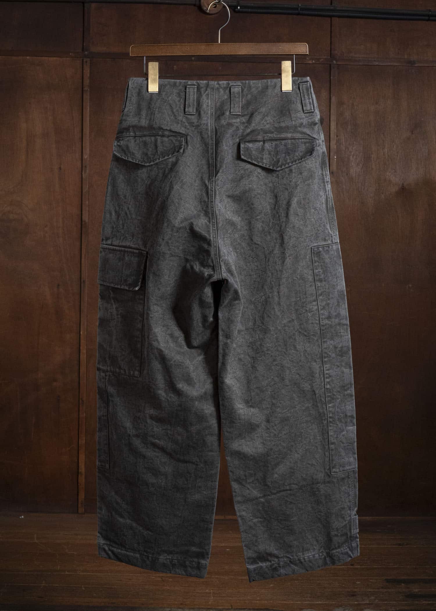 amachi. AY010B-3032 Double Knee Cargo Pants Sumi