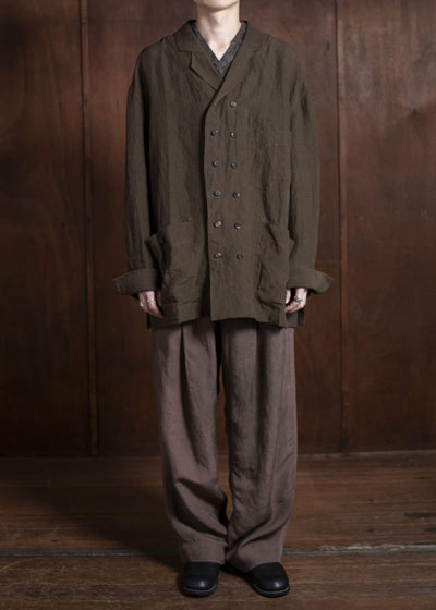 ZIGGY CHEN 0M2510737 Double Breasted Shirt Jacket DARK OLIVE