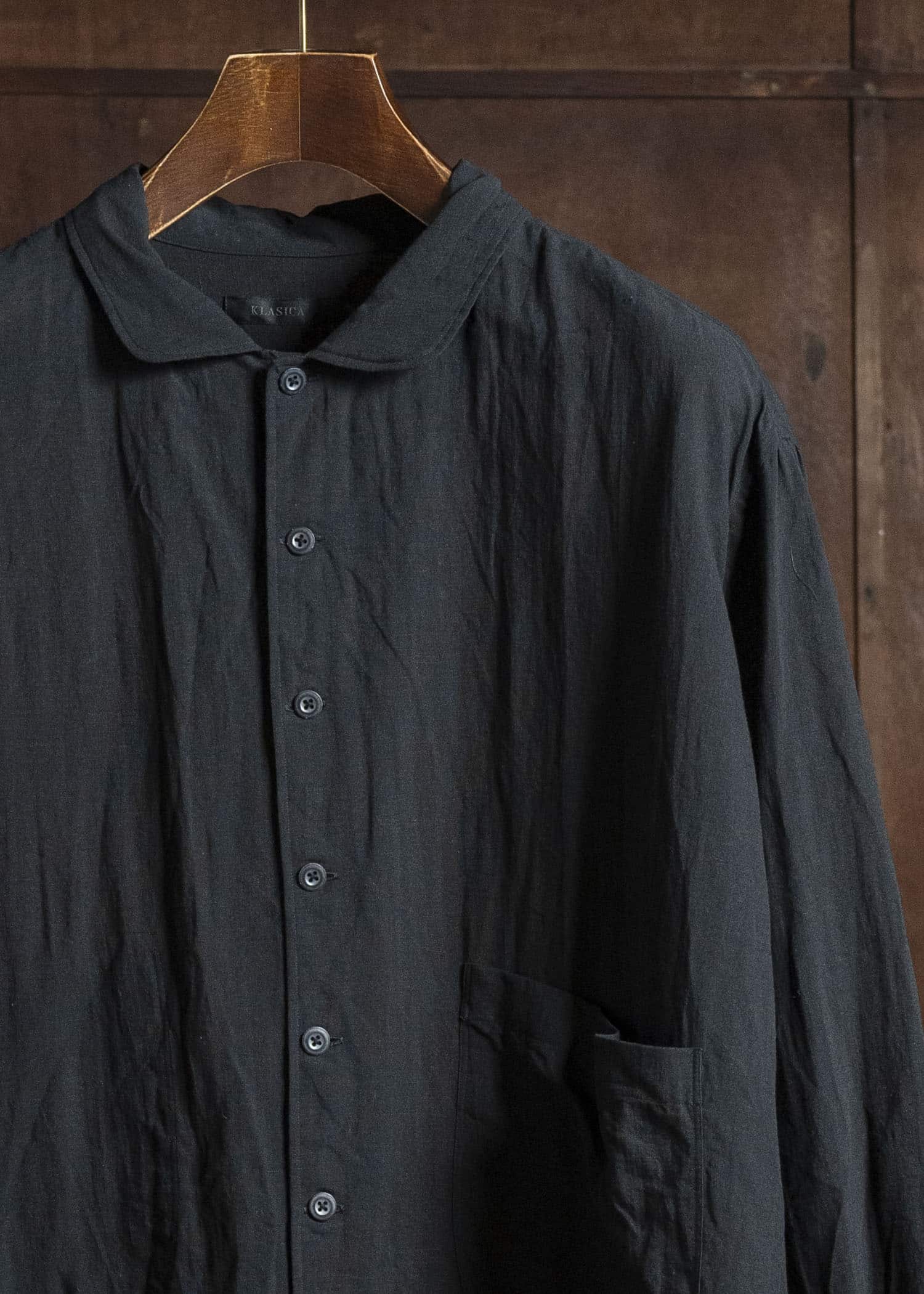 KLASICA SH-050-tw SQUARE TAIL LONG PYJAMA SHIRTS BLACK