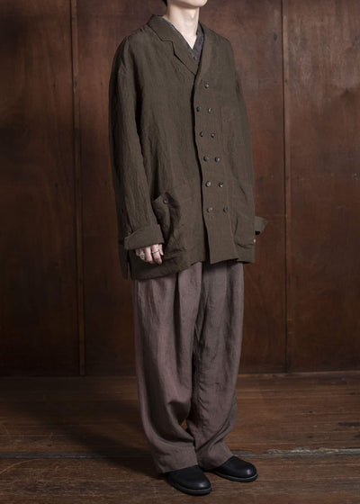 ZIGGY CHEN 0M2510737 Double Breasted Shirt Jacket DARK OLIVE