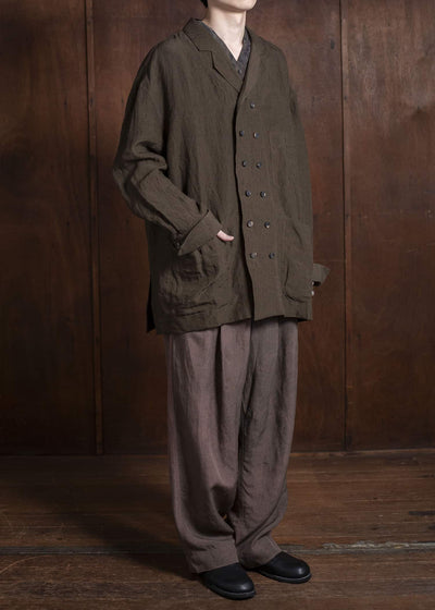 ZIGGY CHEN 0M2510737 Double Breasted Shirt Jacket DARK OLIVE