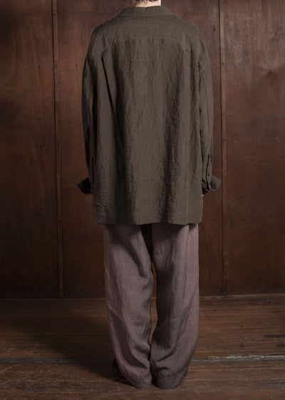 ZIGGY CHEN 0M2510737 Double Breasted Shirt Jacket DARK OLIVE