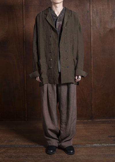 ZIGGY CHEN 0M2510737 Double Breasted Shirt Jacket DARK OLIVE