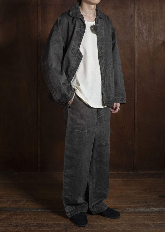 amachi. AY010B-3032 Double Knee Cargo Pants Sumi