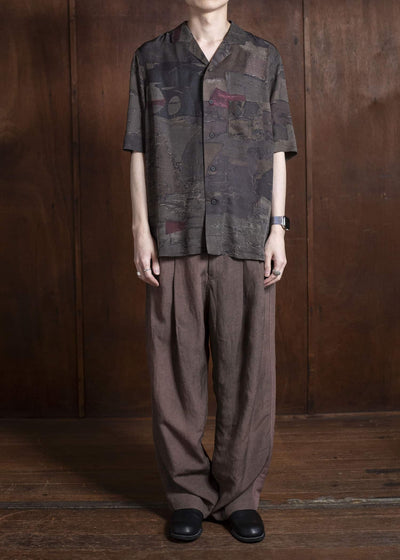 ZIGGY CHEN 0M2510702 Digital Print Short Sleeve Shirt MIX OLIVE