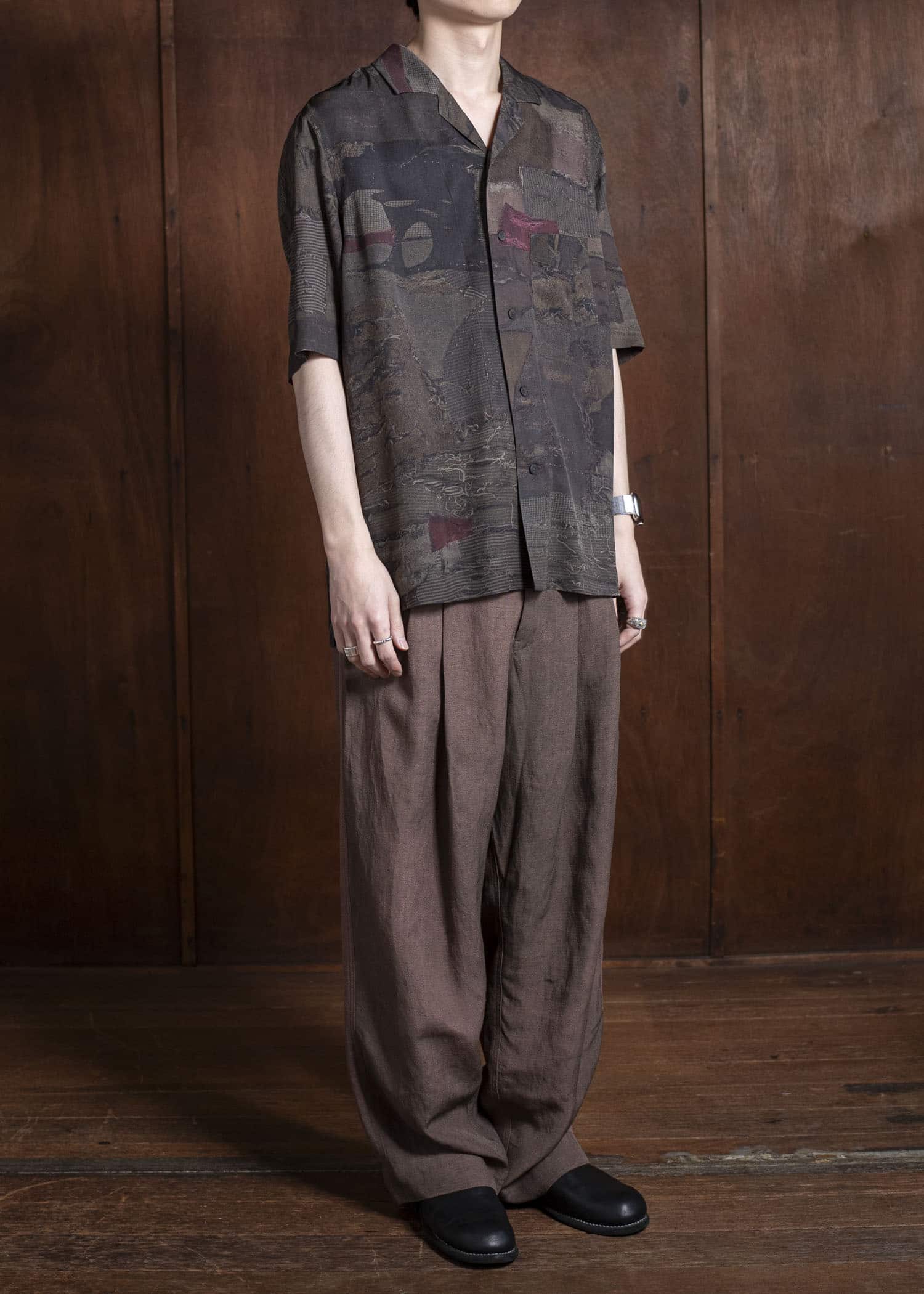 ZIGGY CHEN 0M2510702 Digital Print Short Sleeve Shirt MIX OLIVE