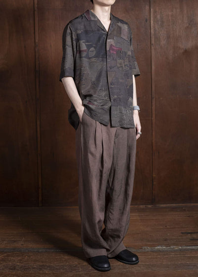 ZIGGY CHEN 0M2510702 Digital Print Short Sleeve Shirt MIX OLIVE