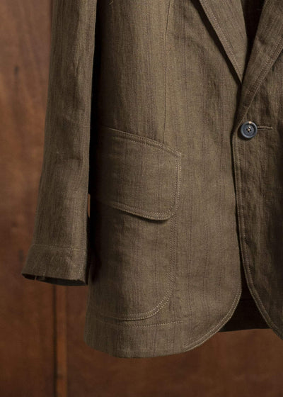 ZIGGY CHEN 0M2510905 1 Button Long Jacket OLIVE X BURGUNDY