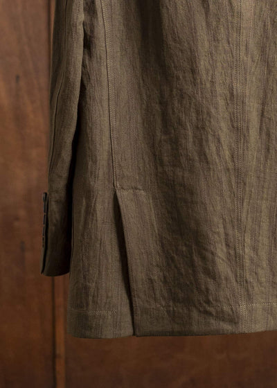 ZIGGY CHEN 0M2510905 1 Button Long Jacket OLIVE X BURGUNDY