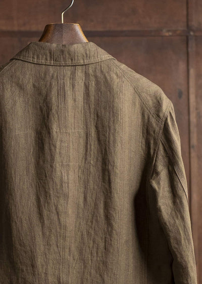 ZIGGY CHEN 0M2510905 1 Button Long Jacket OLIVE X BURGUNDY