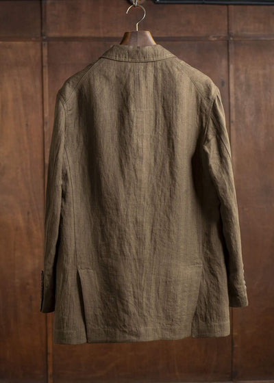 ZIGGY CHEN 0M2510905 1 Button Long Jacket OLIVE X BURGUNDY