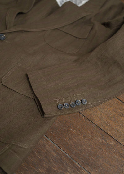 ZIGGY CHEN 0M2510905 1 Button Long Jacket OLIVE X BURGUNDY